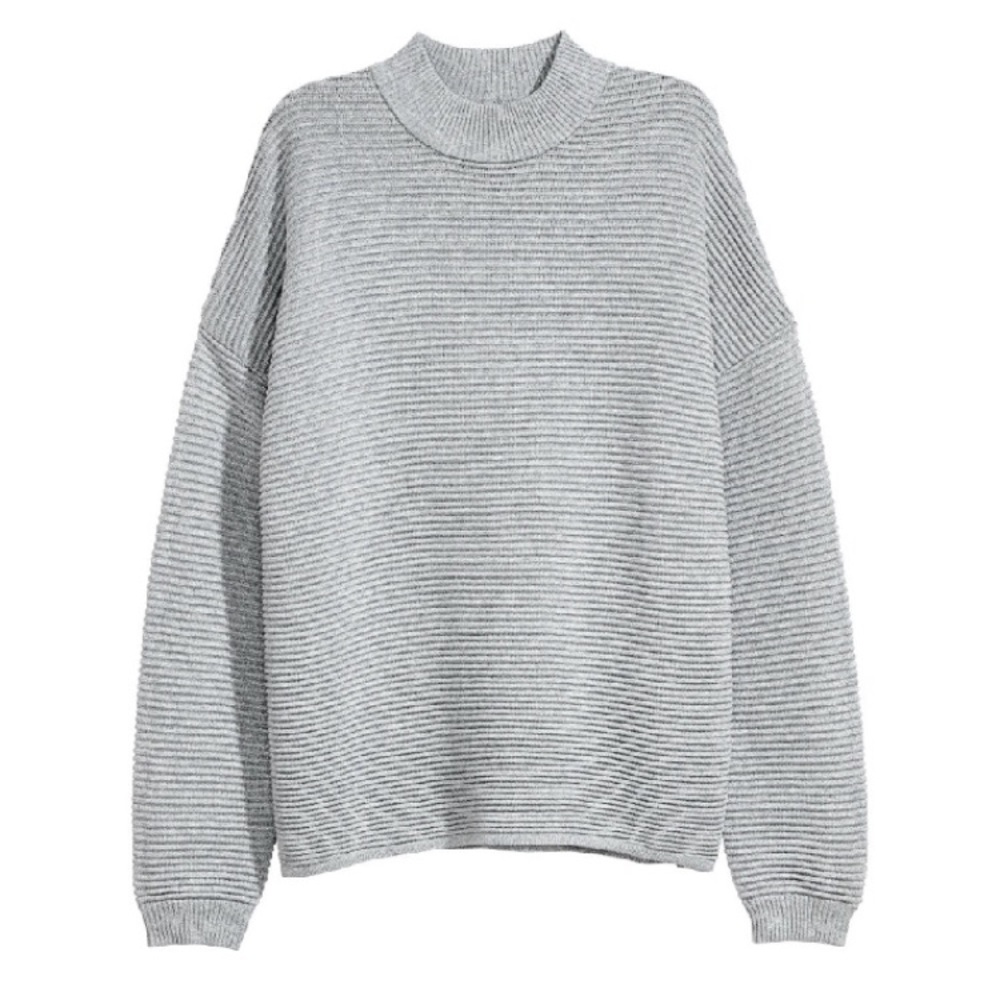 H&M Silver Sparkle Oversized Turtleneck